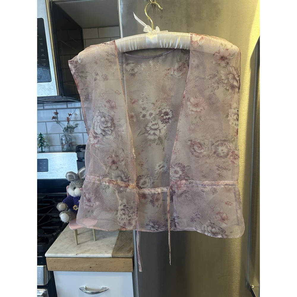 Shear Top Gorgeous Spring Floral Romantic, Sexy, Add To Tank Or Nighty Sz Medium